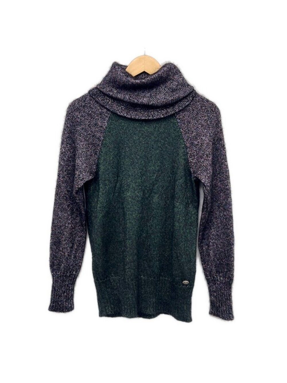 Chanel Long Sleeve Sweater M Dark Green Purple Multi